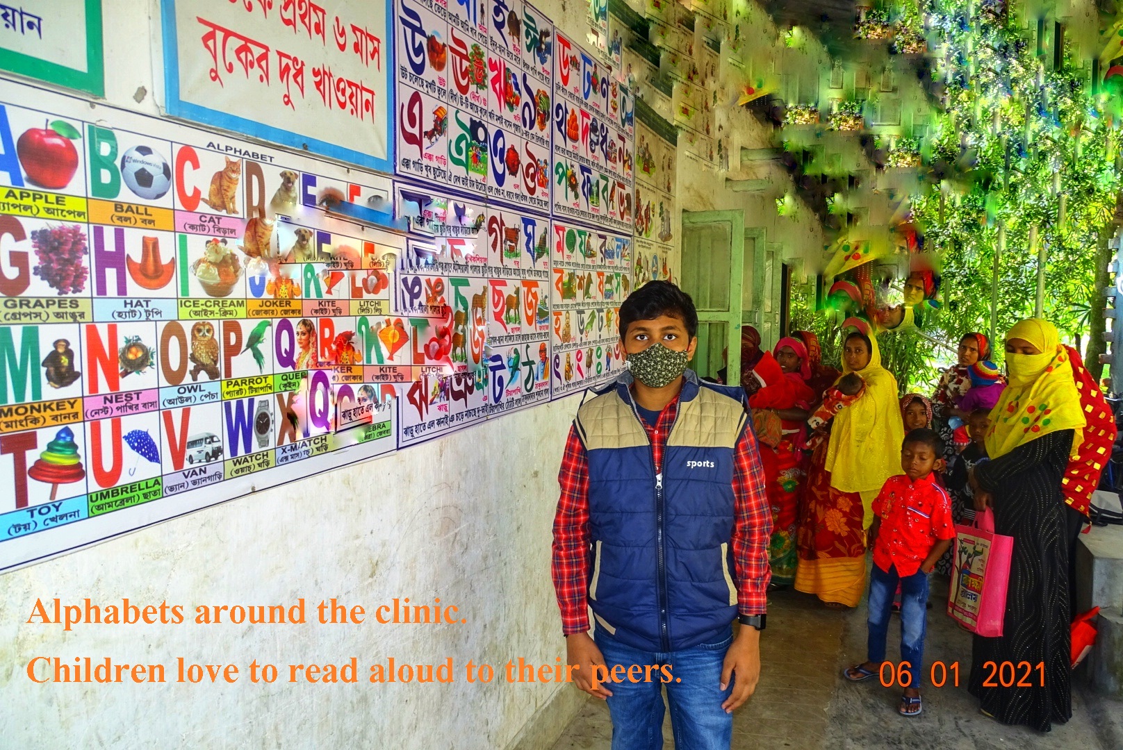 Alphabets painted around the clinic